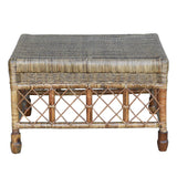 Plantation Lattice Rattan Ottoman