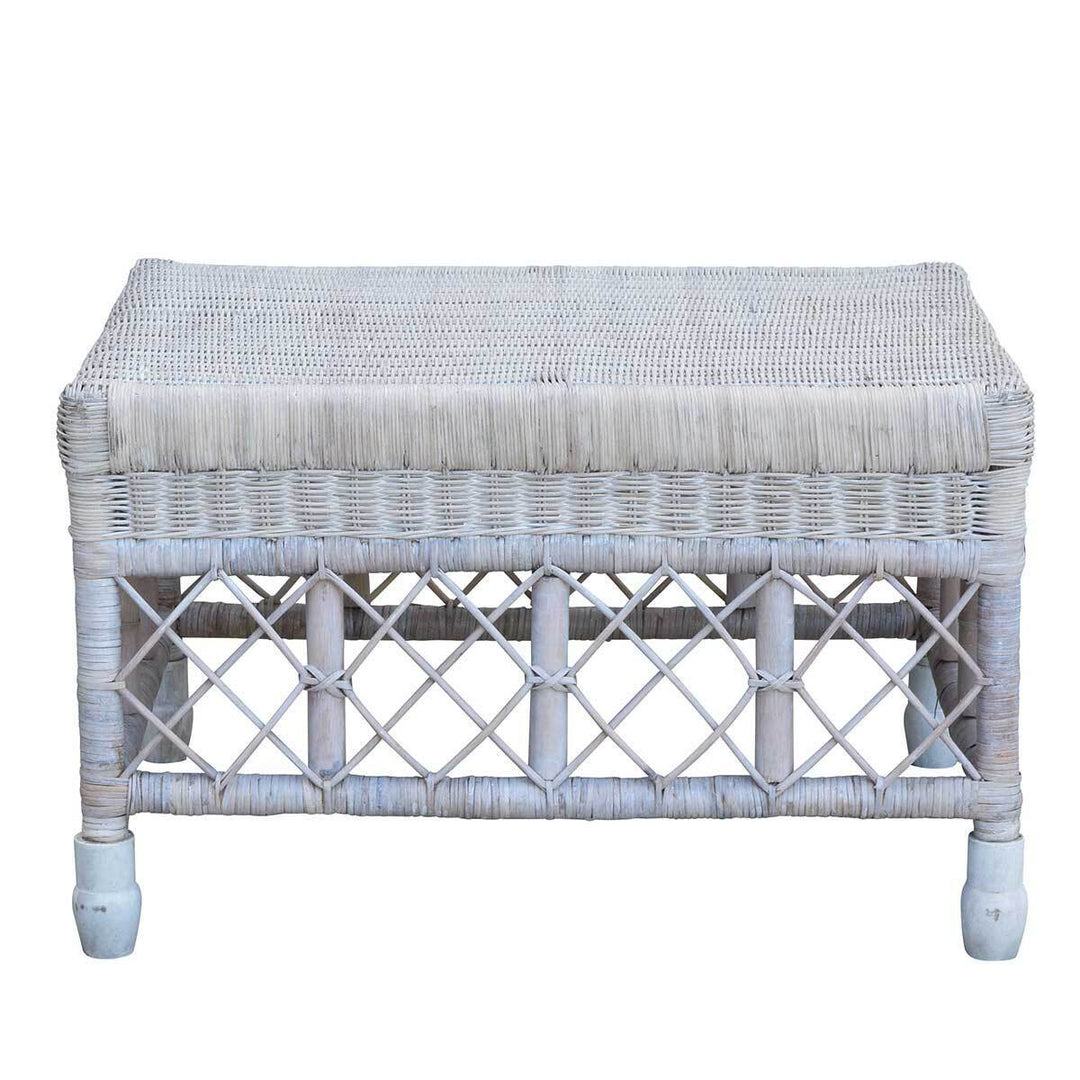 Verandah Lattice Rattan Ottoman - The  Best Backyard