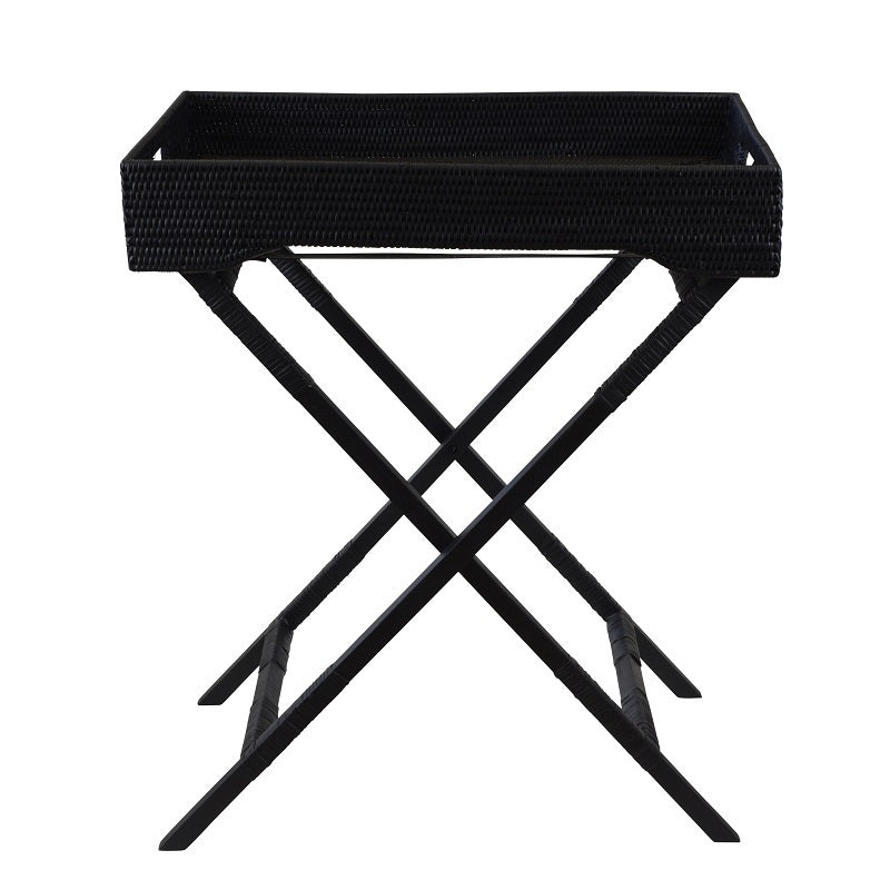 Caribbean Butlers Tray Rattan Black - The  Best Backyard