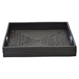 Caribbean Black Rattan Square Tray