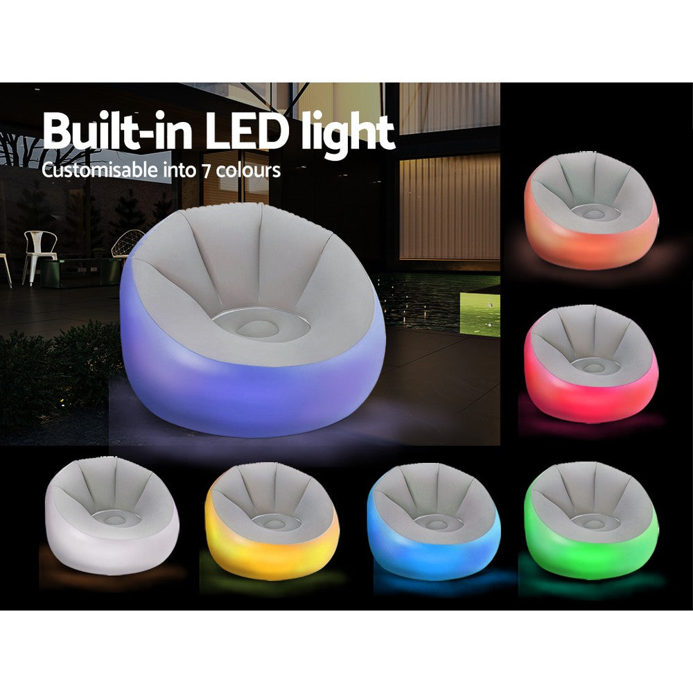 Inflatable LED Light Outdoor Lounge Chair
