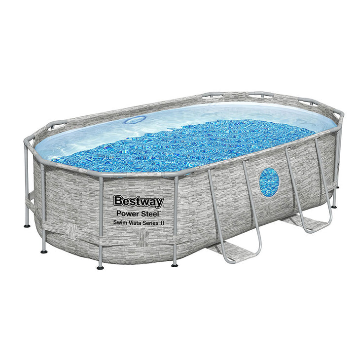 Pool 1m Bestway Steel Frame Above Ground Pool (4.27m x 2.5m x 1m / 7250L) - In ...