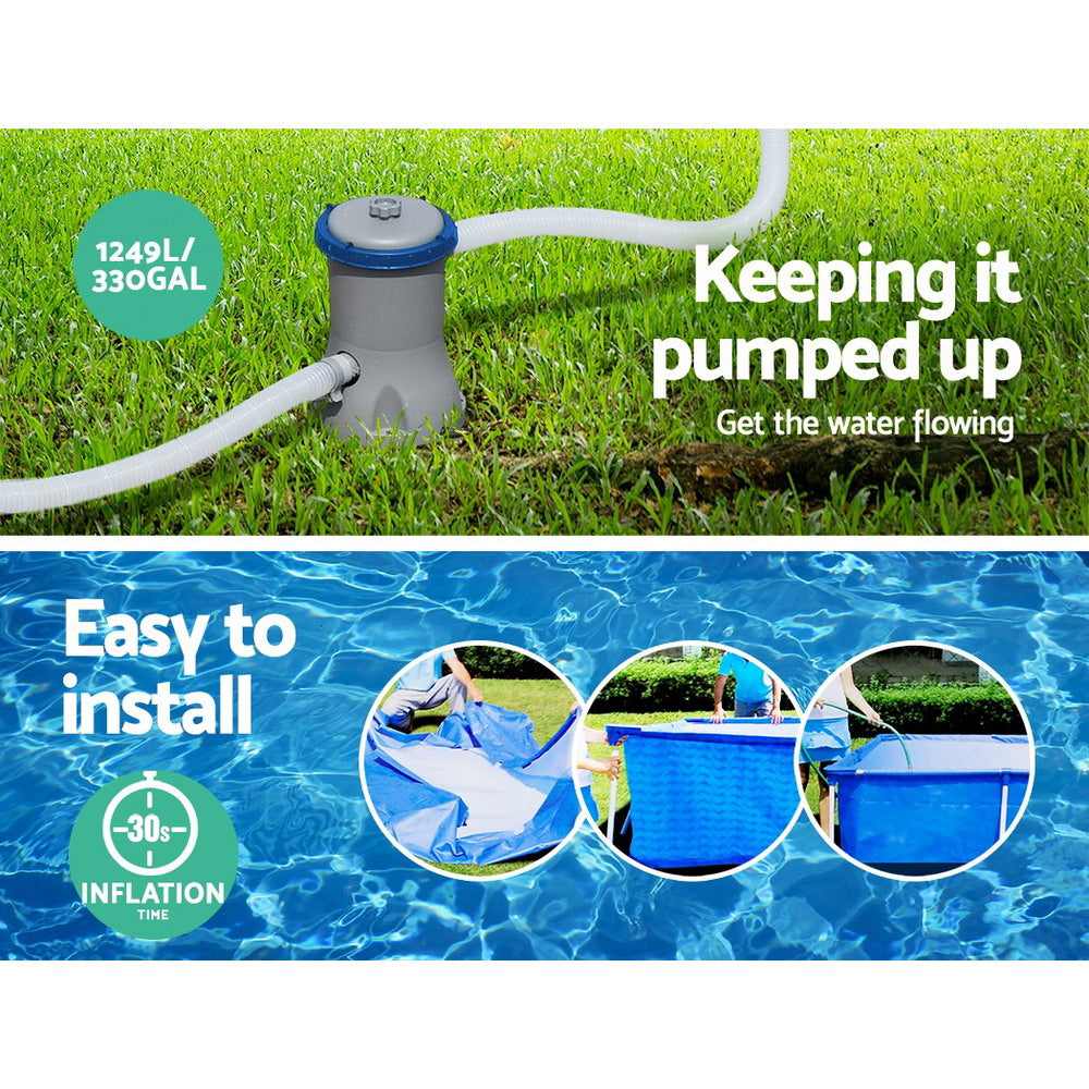Bestway Above Ground Steel-Frame Swimming Pool - Rectangular (with Filter & Pump)