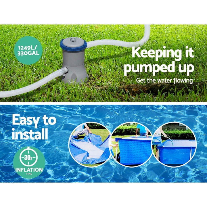 Bestway Above Ground Steel-Frame Swimming Pool - Rectangular (with Filter & Pump)