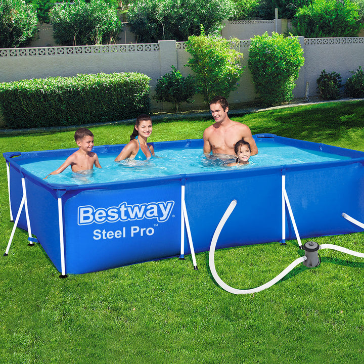 Pool 1m Bestway Steel Frame Above Ground Pool (4m x 2.1m x 0.8m / 5700L) - Inc ...