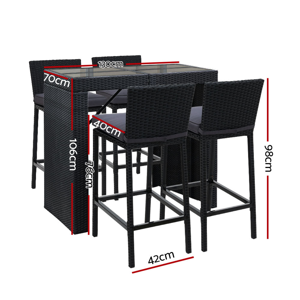 Outdoor Bar Rattan 4 Seater