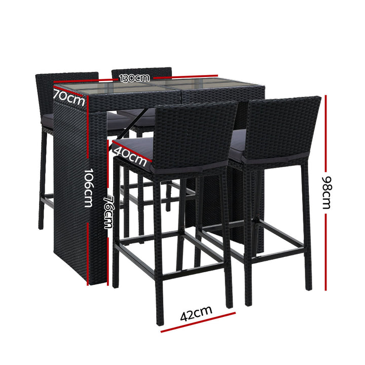 Outdoor Bar Rattan 4 Seater