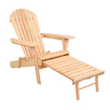 Gardeon Adirondack Wooden Sun Lounge - Natural