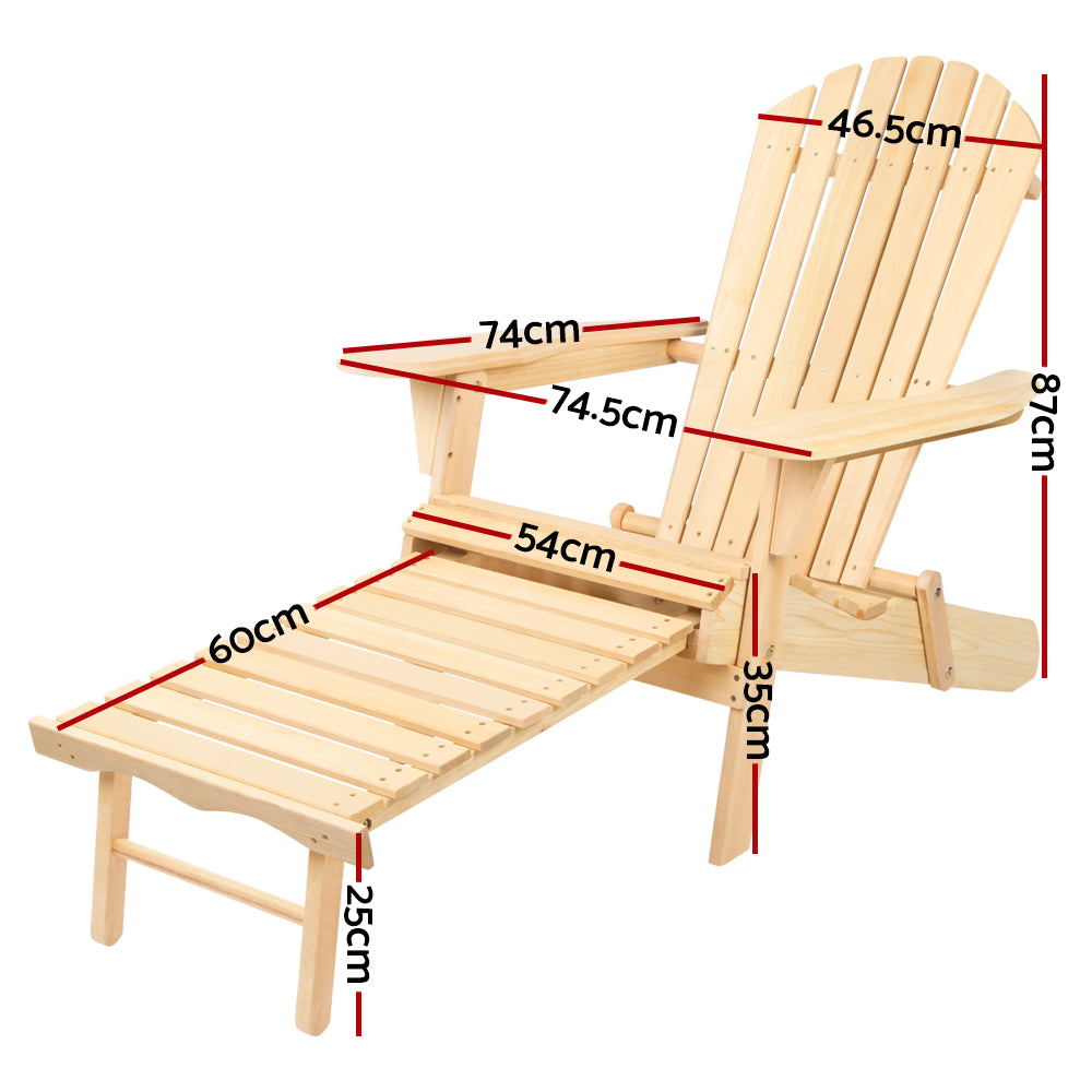 Double Adirondack Sun Lounges & Ottoman