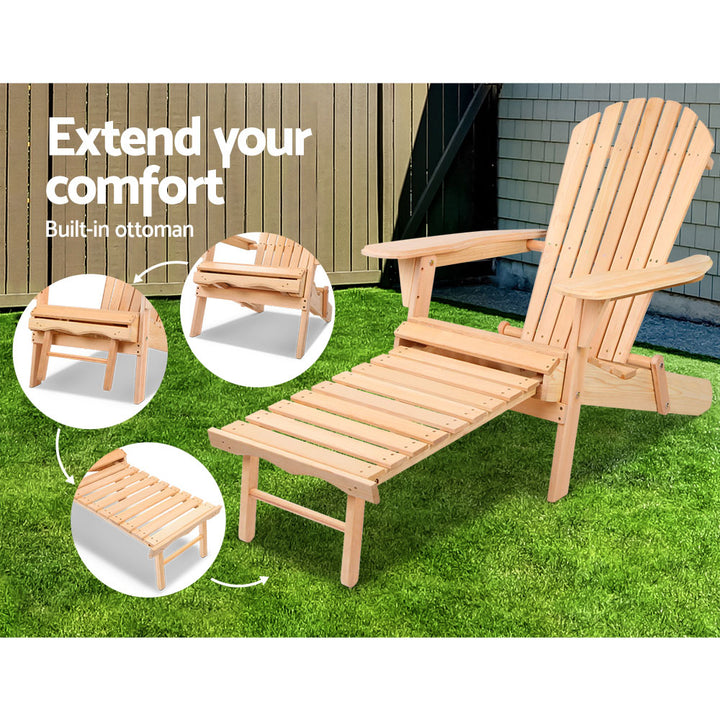 Double Adirondack Sun Lounges & Ottoman
