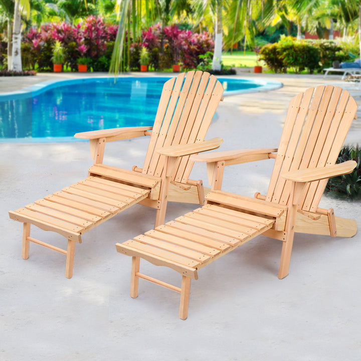 Double Adirondack Sun Lounges & Ottoman