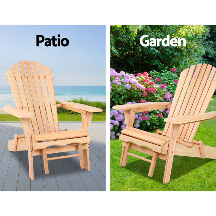 Double Adirondack Sun Lounges & Ottoman