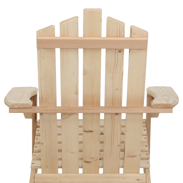 Gardeon  Chairs Table Setting Wooden Adirondack Patio Chair Light Wood Tone