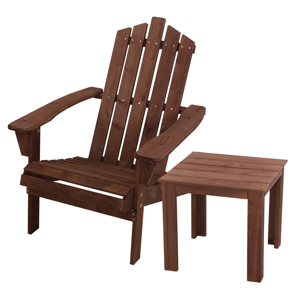 Gardeon Outdoor Sun Lounge Beach Chairs Table Setting Wooden Adirondack - The  Best Backyard
