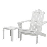Outdoor Adirondack Deck Chair & Table Set - White