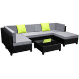 Bondi 7pc Wicker Outdoor Lounge & Coffee Table Set (inc additional covers)