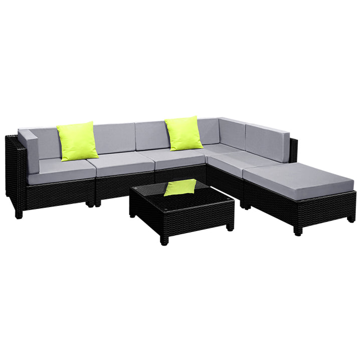 Bondi 7pc Wicker Outdoor Lounge & Coffee Table Set (inc additional covers)
