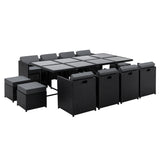 13 Piece Wicker Outdoor Dining Table Set - Charcoal