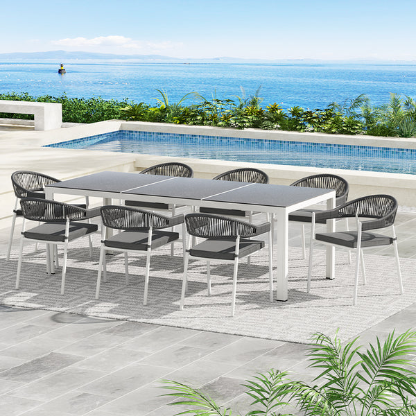 Abc Warehouse Dining Set 9pc Outdoor Dining Table Chair Set