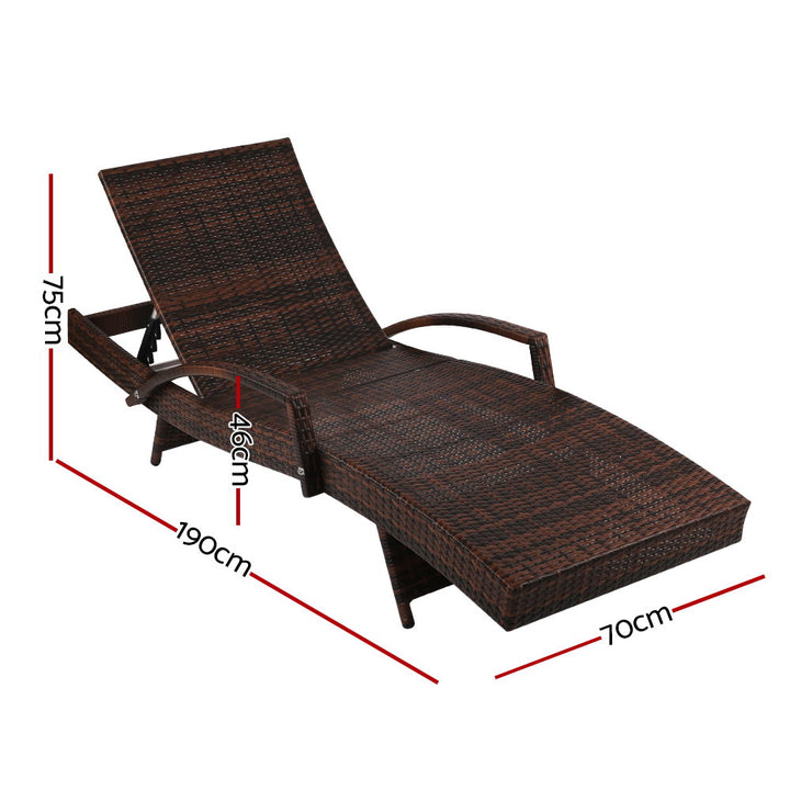 Outdoor Wicker Sun Lounge Cream