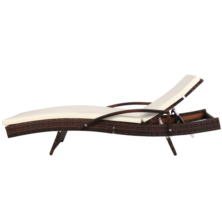 Outdoor Wicker Sun Lounge Cream