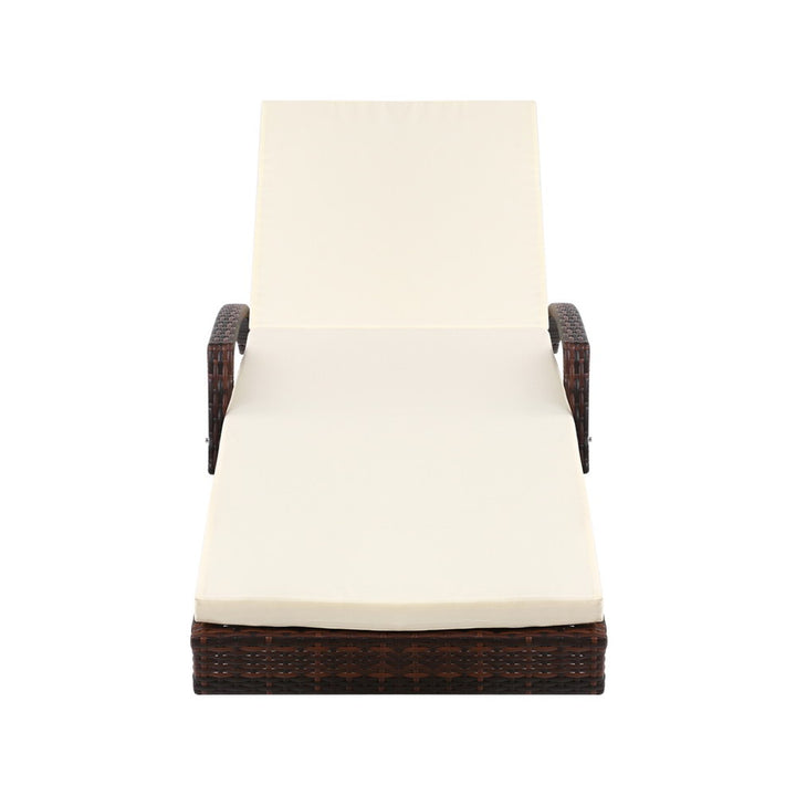 Bedarra Sun Lounge Rattan White x 2