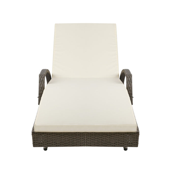 Bederra - Set of 2 Sun Lounges with Beige Cushion
