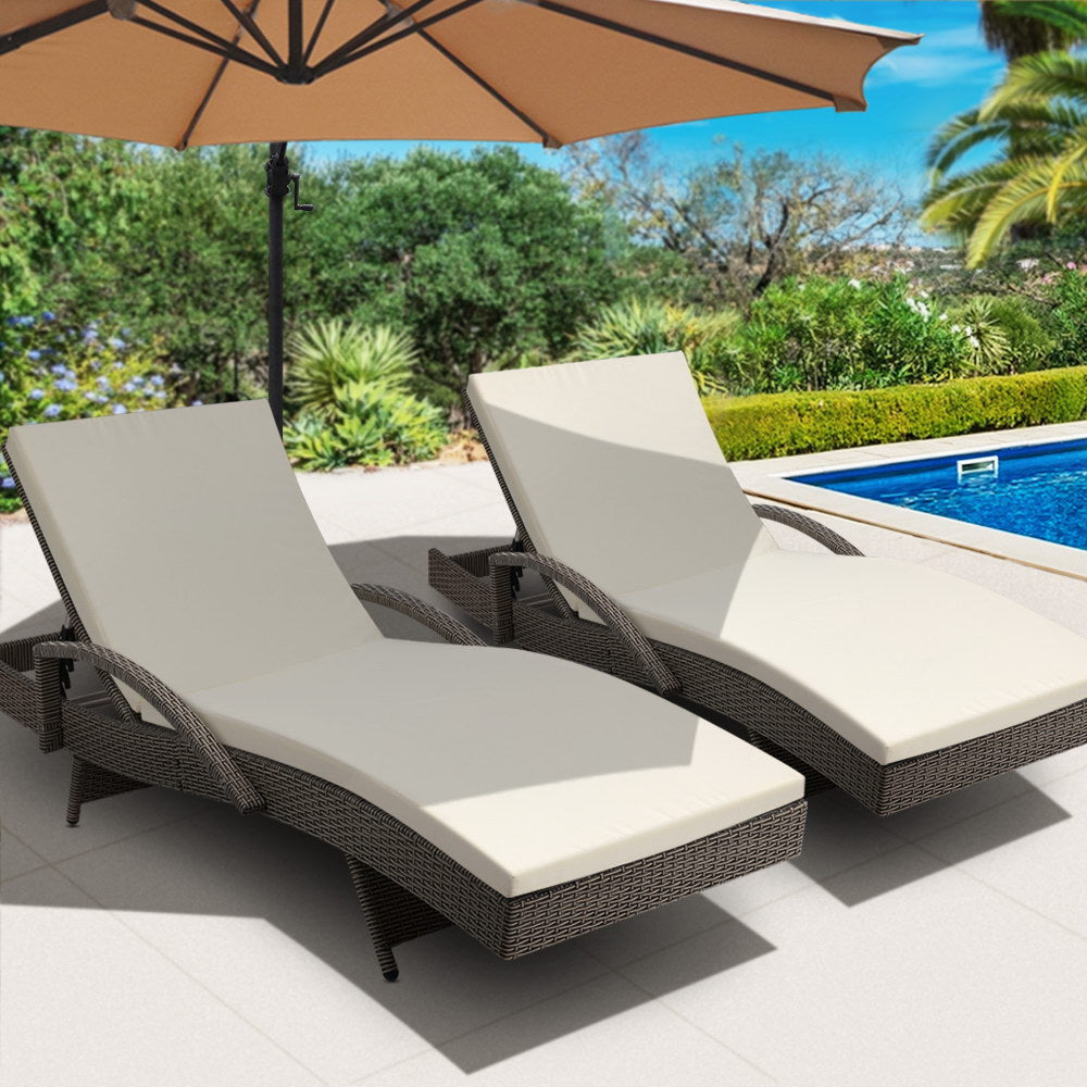 Bederra Set of 2 Sun Lounge - The Best Backyard