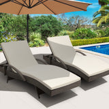 Bederra - Set of 2 Sun Lounges with Beige Cushion