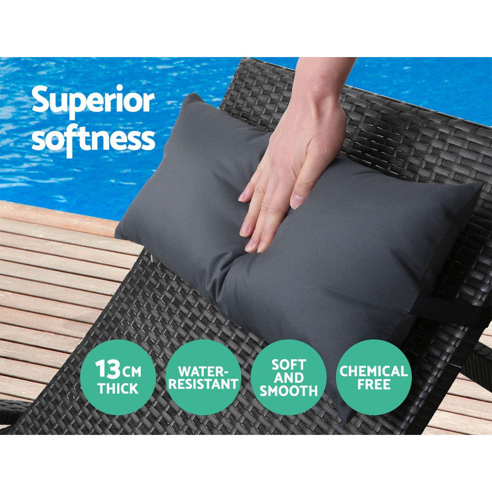 Venice Set of 2 Sun Lounge Patio Black
