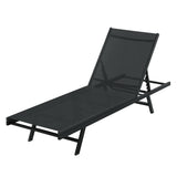 Gardeon Sun Lounger - Adjustable - Black