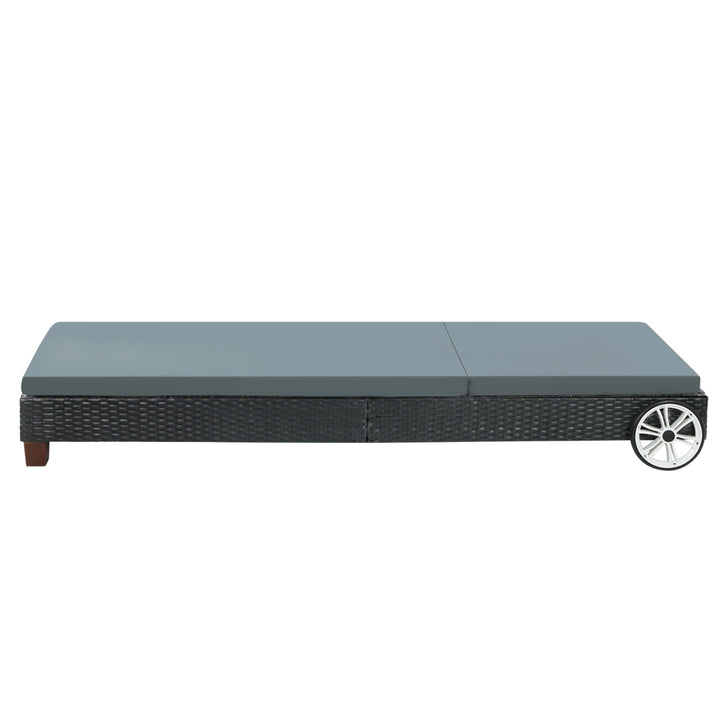 Gardeon Sun Lounge - Wicker - Grey Cushion