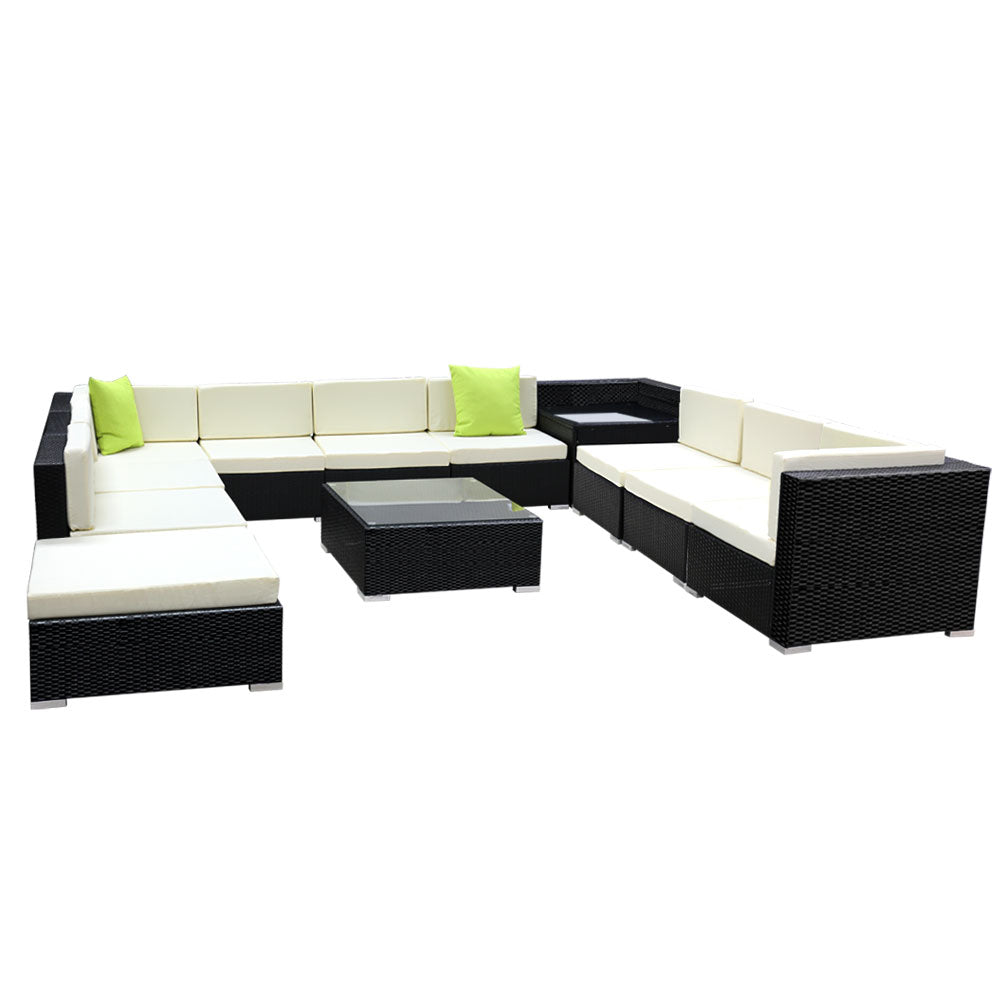 12 Piece Wicker Sofa and Coffee Table