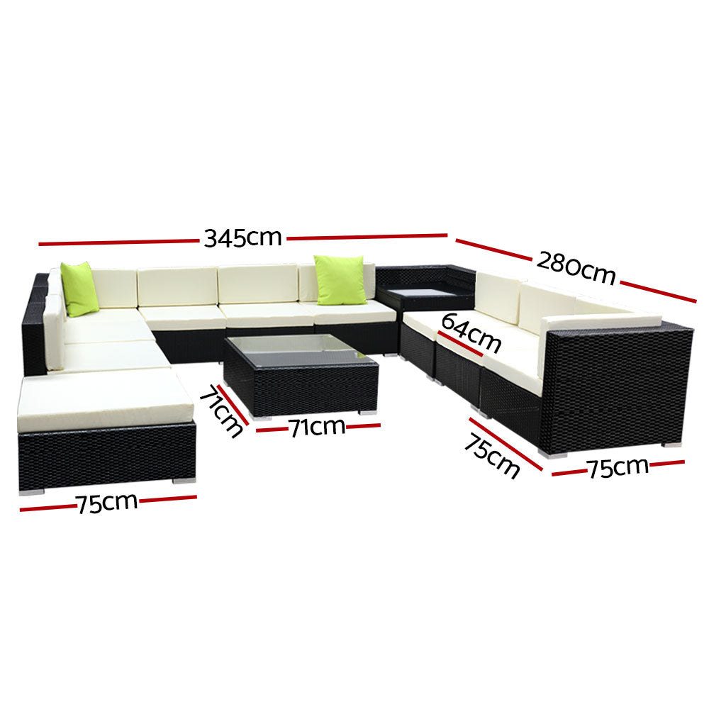 12 Piece Wicker Sofa and Coffee Table
