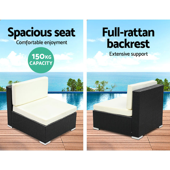 3PC Gardeon Outdoor Modular Rattan Lounge Chairs