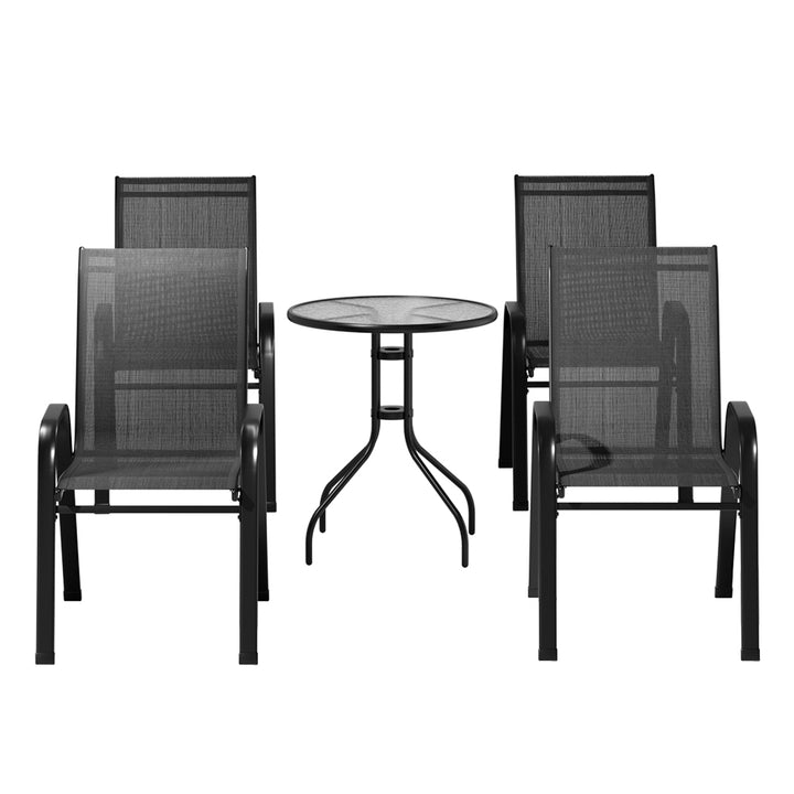 5pc Outdoor Stackable Bistro / Dining Set