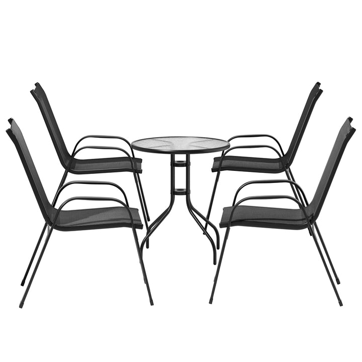 5pc Outdoor Stackable Bistro / Dining Set