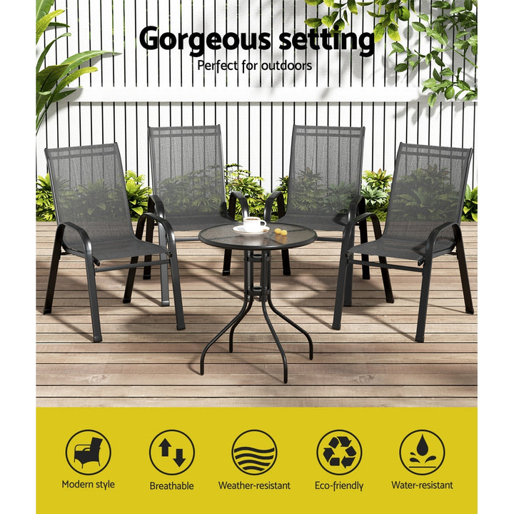 5pc Outdoor Stackable Bistro / Dining Set