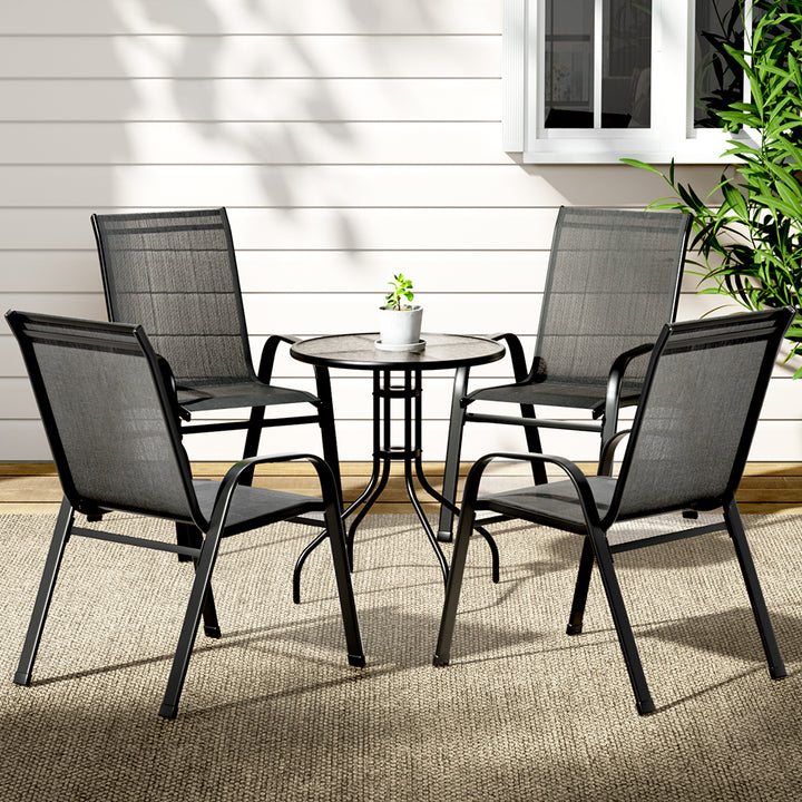 5pc Outdoor Stackable Bistro / Dining Set