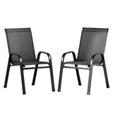 2 Outdoor Stackable Chairs - Black