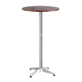 Gardeon Outdoor Round Bar Table - Wooden Top - Adjustable
