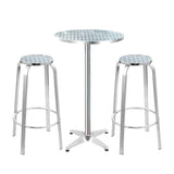 Gardeon 3pc Outdoor Bistro Set Bar - Table & Adjustable Stools - Round