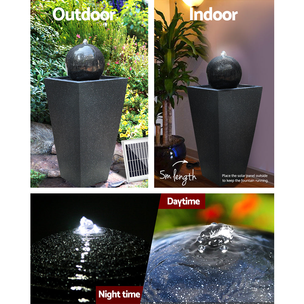 Gardeon Solar Powered Water Fountain - Black - The  Best Backyard