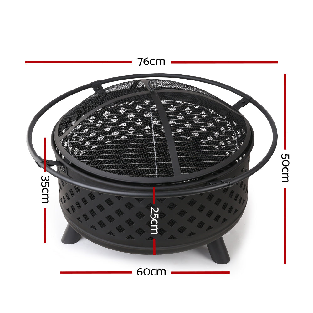 Fire Pit BBQ Grill Smoker Portable Outdoor Fireplace Patio Heater Pits 30" - The  Best Backyard