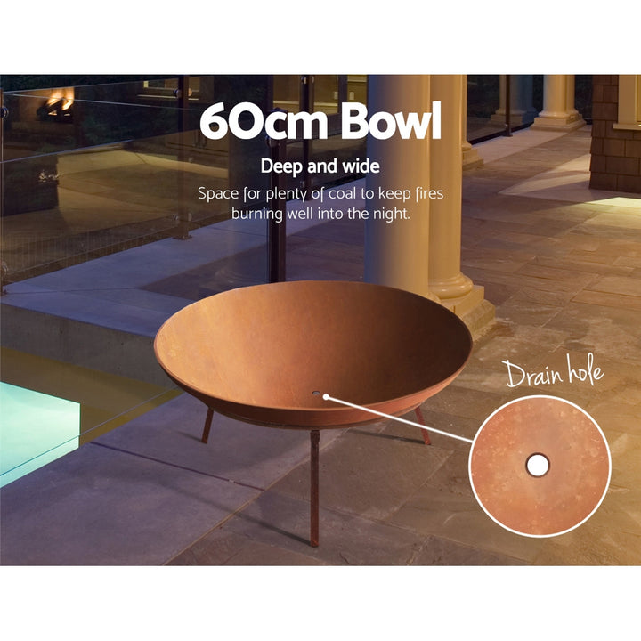 Rustic Fire Pit Heater 60CM - The  Best Backyard