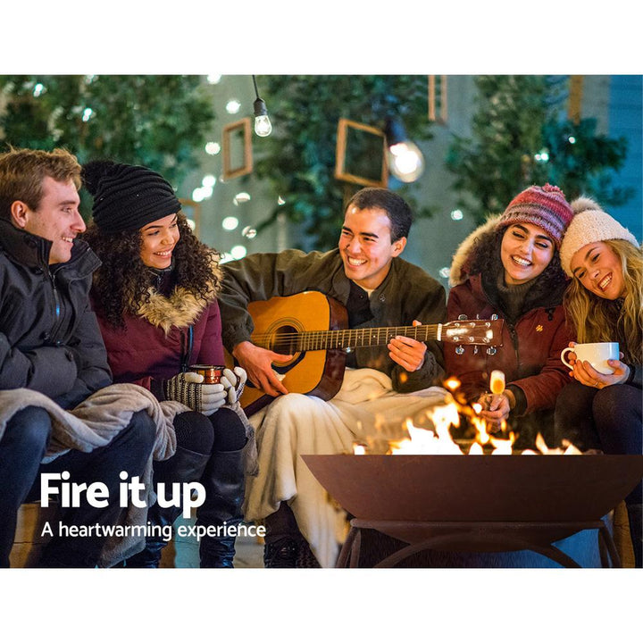 Rustic Fire Pit Charcoal Iron Bowl 70CM - The  Best Backyard
