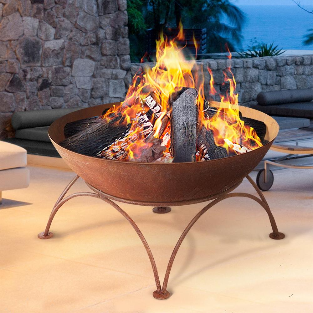 Rustic Fire Pit Charcoal Iron Bowl 70CM - The  Best Backyard