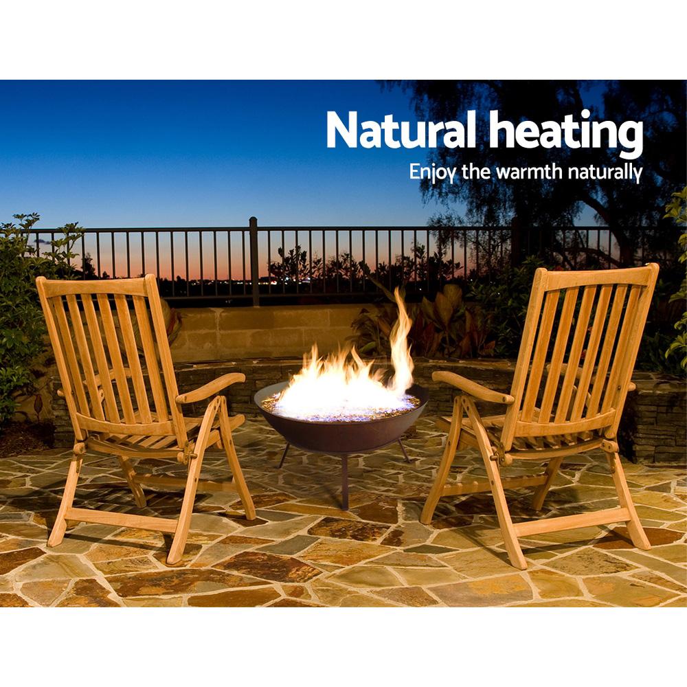 Grillz Fire Pit Outdoor Heater Charcoal Rustic Burner Steel Fireplace 70CM - The  Best Backyard
