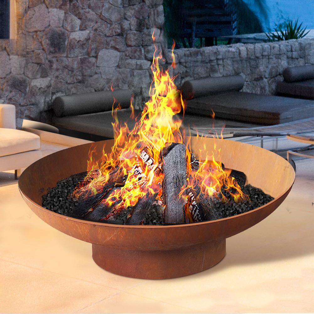 LIMITED STOCK - Grillz Fire Pit Charcoal Outdoor Heater Iron Brazier 90CM - The  Best Backyard