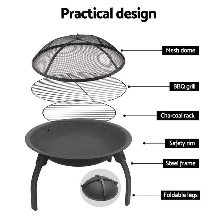 Fire Pit Charcoal Grill Pits 30"